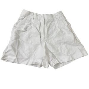 Wilfred Aritzia White Linen Blend Shorts Size 4 High Waist Tencel Casual‎ Summer
